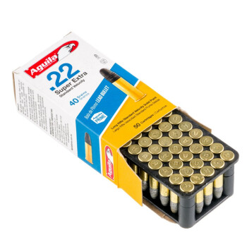Cheap 22 LR Ammo For Sale - 40 Grain LRN Ammunition in Stock by Aguila Super Extra - 50 Rounds