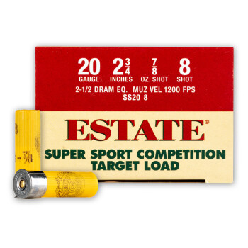 Cheap 20 Gauge Ammo For Sale - 2-3/4" 7/8oz. #8 Shot Ammunition in Stock by Estate Cartridge - 25 Rounds