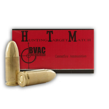 Cheap 9mm Once-Fired Ammo In Stock - 115 gr CPRN - 9 mm Luger Ammunition by BVAC For Sale - 50 Rounds