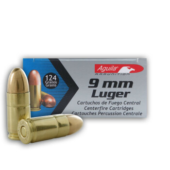 9mm Aguila Ammo For Sale - 124 gr Full Metal Jacket Ammunition In Stock
