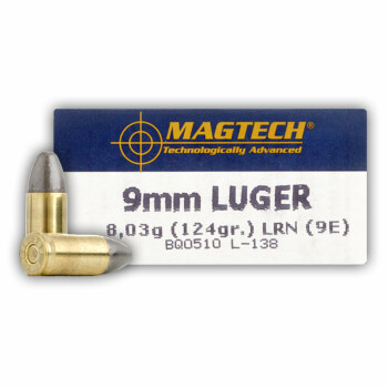 9mm Luger Ammo For Sale - 124 gr LRN - Magtech Ammunition In Stock - 50 Rounds