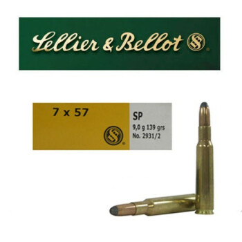 7x57mm Mauser Ammo For Sale - 139 gr SP Ammunition In Stock by Sellier & Bellot - 20 Rounds