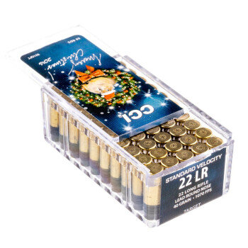 Cheap 22LR Ammo For Sale - 40 Grain LRN Ammunition in Stock by CCI Christmas Gift Pack - 50 Rounds