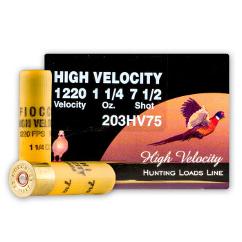 Cheap 20 ga High Velocity Shot Shells For Sale - 3" 1-1/4oz  #7.5 Shot by by Fiocchi - 25 Rounds