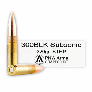 Premium 300 AAC Blackout Ammo For Sale - 220 Grain HPBT Subsonic Ammunition in Stock by Team Never Quit - 20 Rounds