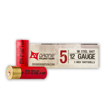 Premium 12 Gauge Ammo For Sale - 3" BB Steel Shot Ammunition in Stock by Snake River - Drone Munitions - 25 Rounds