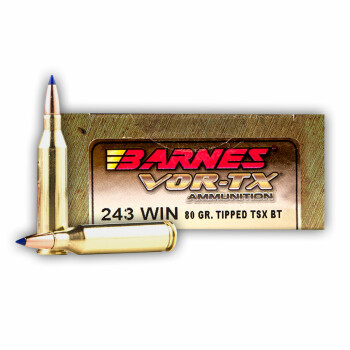 243 Win - 80 gr Lead Free TTSX Hollow Point Barnes VOR-TX Ammunition - Barnes - 20 Rounds