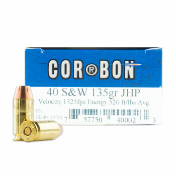 40 S&W Ammo - Corbon Self-Defense 135gr JHP - 20 Rounds