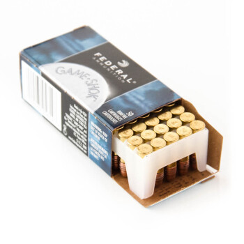 Cheap 22 LR Ammo For Sale - 40 gr Copper Plated Round Nose Ammunition by Federal Game-Shok In Stock - 50 Rounds