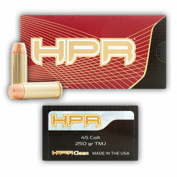 45 Long Colt Clean Ammo For Sale - 250 gr Total Metal Jacket HPR Ammunition In Stock - 50 Rounds
