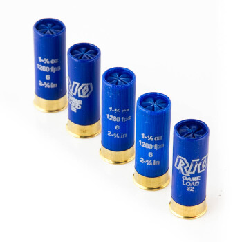 Cheap 12 Gauge Ammo For Sale - 2-3/4" 1-1/8 oz. #6 Shot Ammunition in Stock by Rio Game Load - 25 Rounds