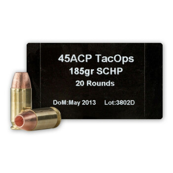 Cheap 45 ACP Ammo For Sale - 185 gr SCHP - PNW ArmsAmmunition In Stock - 20 Rounds