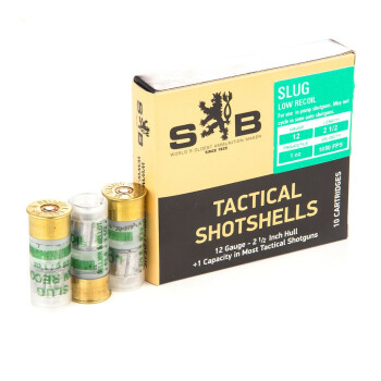 Cheap 12 Gauge Ammo For Sale - 2-1/2" 1 oz. Slug Ammunition in Stock by Sellier & Bellot Tactical - 10 Rounds