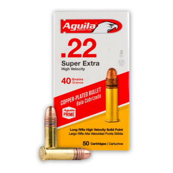 Cheap 22 LR Ammo For Sale - 40 gr CPRN - Aguila SuperExtra Ammunition Online - 50 Rounds