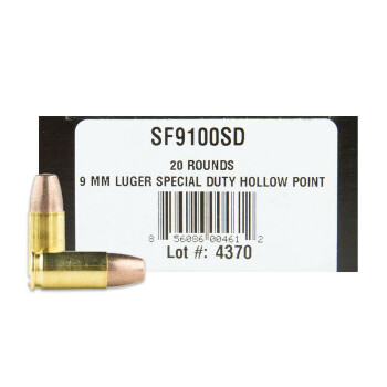 Frangible 9mm SinterFire Hollow Point Ammo - 100gr Frangible HP -  SinterFire Ammunition - 20 Rounds
