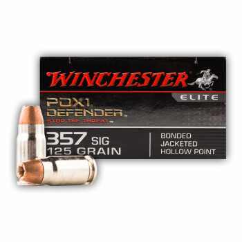 Premium 357 Sig Defense Ammo In Stock - 125 gr JHP - 357 Sig Ammunition by Winchester Supreme Elite For Sale - 20 Rounds