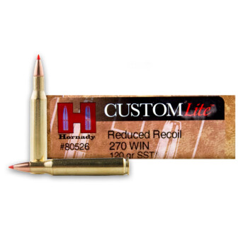 Premium 270 Ammo For Sale - 120 Grain SST Ammunition in Stock by Hornady Lite - 20 Rounds