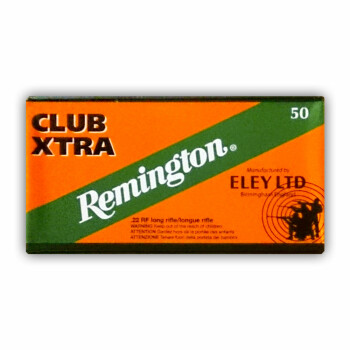 Target 22 LR Ammo For Sale - 40 gr Lead Round Nose Ammunition - Remington Eley Club Extra - 50 Rounds