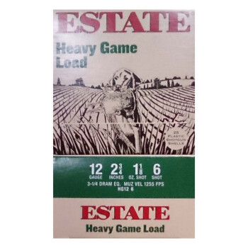 Cheap 12 Gauge Ammo For Sale - 2 3/4" 1 1/8 oz. #6 Shot Ammunition in Stock by Estate Heavy Game Load - 25 Rounds