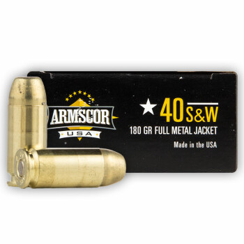 Cheap 40 S&W Ammo For Sale - 180 gr FMJ .40 cal Ammunition In Stock by Armscor - 50 Rounds