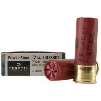 Cheap 12 ga #4 Buckshot For Sale - 2-3/4" #4 Buck Ammunition by Federal Power Shok - 5 Rounds