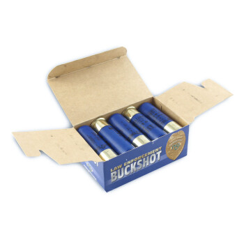 Bulk 12 ga LE Shells For Sale - 2-3/4" 27 pellet #4 Buck Law Enforcement Ammunition by NobelSport - 250 Rounds 