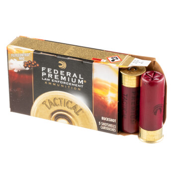 12 ga Ammo For Sale - 2-3/4", 8 Pellet 00 Buckshot by Federal LE (5 Rounds)