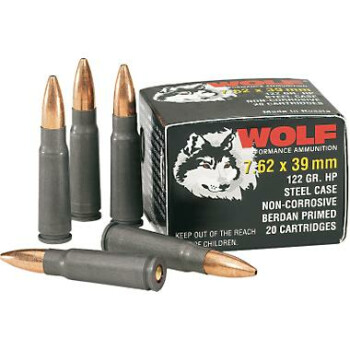 Wolf 7.62x39 Ammo For Sale | 122 gr hollow point  HP Ammunition online