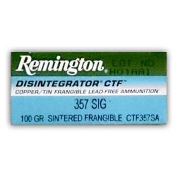 Cheap 357 Sig Ammo For Sale - 100 gr Sintered Frangible - Remington Frangible Ammo Online - 50 Rounds