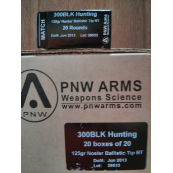 Premium 300 AAC Blackout Ammo For Sale - 125 gr Nosler Ballistic Tip BT - PNW Arms - 20 Rounds