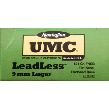 Premium 9mm Ammo For Sale - 124 gr FNEB- leadless - Remington UMC Ammunition In Stock - 50 Rounds