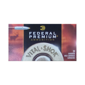 Premium 7mm Remington Magnum Ammo For Sale - 160 Grain Trophy Bonded Polymer Tip Ammunition in Stock by Federal Vital-Shok - 20 Rounds
