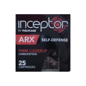 Premium 9mm Ammo For Sale - 80 Grain Inceptor ARX Ammunition in Stock by PolyCase - 25 Rounds