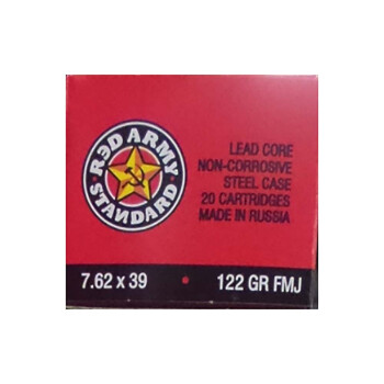 Bulk 7.62x39mm Ammo For Sale - 122 Grain FMJ Ammunition in Stock by Red Army Standard - 900 Rounds