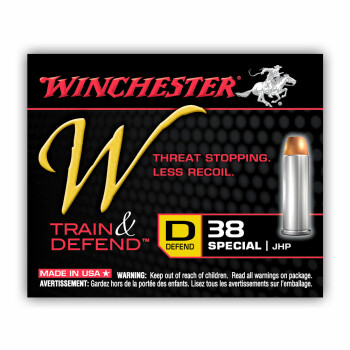 Cheap 38 Special Ammo For Sale - 130 gr JHP - Winchester Train & Defend Ammunition - 20 Rounds