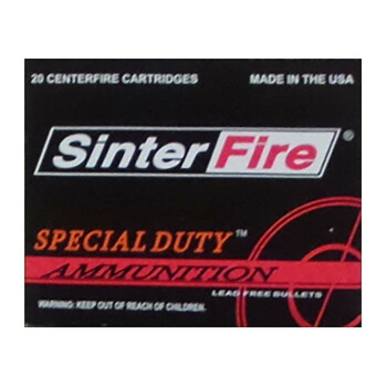 Premium 38 Special Ammo For Sale - 110 Grain Frangible HP Ammunition in Stock by SinterFire Special Duty - 20 Rounds