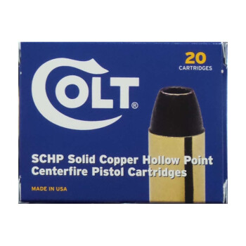Cheap 45 ACP Ammo For Sale - 185 Grain HP Ammunition in Stock by Colt - 20 Rounds