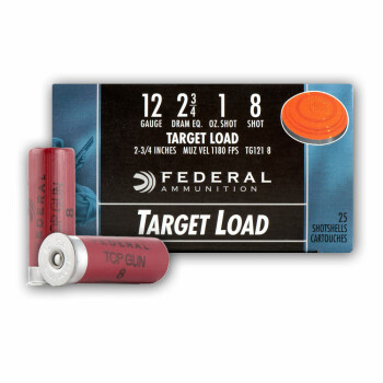 12 Gauge Ammo - 2-3/4" Lead Shot Target shells - 1 oz - #8 - Federal Top Gun - 25 Rounds
