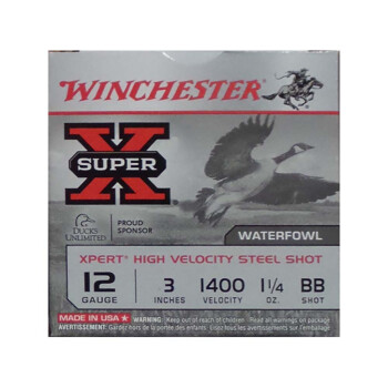 Cheap 12 Gauge Ammo For Sale Online - Winchester Super-X 3" BB Steel Shot - 25 Rounds