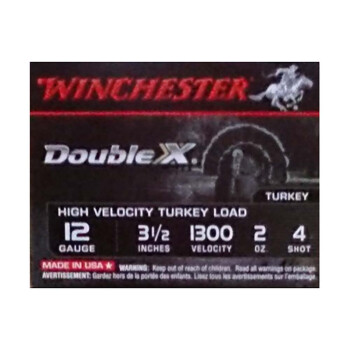 Premium 12 Gauge Ammo For Sale - 3-1/2" 2 oz. #4 Turkey Load Ammunition in Stock by Winchester Double X - 10 Rounds 