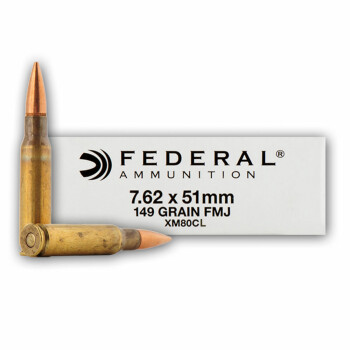 Cheap Mil Spec ammo in Stock - 308 149 grain full metal jacket ammo by Federal - 20 rounds