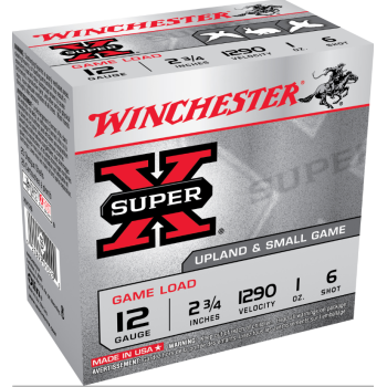 12 Gauge Ammo - 2-3/4" Lead Shot Game Shot Shells - 1 oz - #6 - Winchester Super-X - 25 Rounds