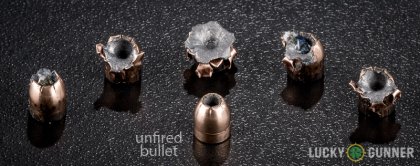 Image displaying fired .32 Auto (ACP) rounds compared to an unfired bullet
