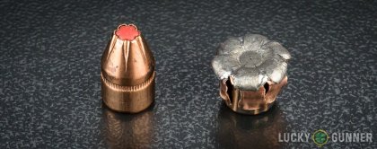 Line-up of Hornady 9mm Luger (9x19) ammunition - fired vs. unfired