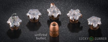 Side by side comparison of an unfired Winchester .38 Special bullet vs. the unfired round