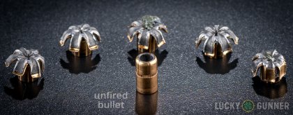 Line-up of Federal .38 Special ammunition - fired vs. unfired