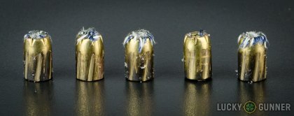 Line-up of Magtech .40 S&W (Smith & Wesson) ammunition - fired vs. unfired
