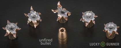 Line-up of Winchester 9mm Luger (9x19) ammunition - fired vs. unfired