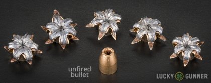 Line-up of Winchester .45 ACP (Auto) ammunition - fired vs. unfired