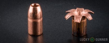 Line-up of Buffalo Bore .357 Magnum ammunition - fired vs. unfired
